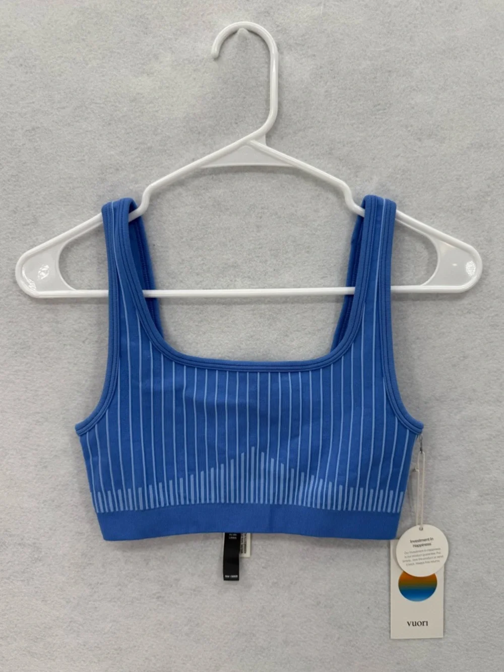 NWT Vuori Bi-Color Seamless Longline Bra Oxford/Riviera Blue VW1305‎ Size Small